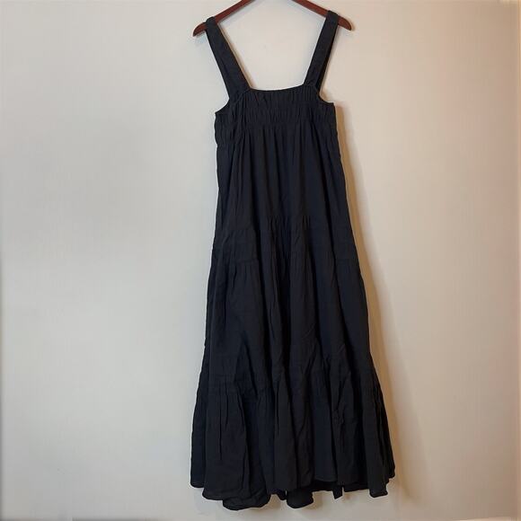 J.Crew Airy Gauze Tiered Maxi Dress Casual Witchy Flowy Vacation CI269 Black L - Picture 8 of 15